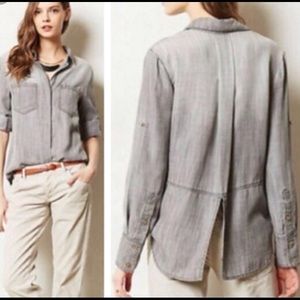 Anthropologie Cloth & Stone Split Back button down
